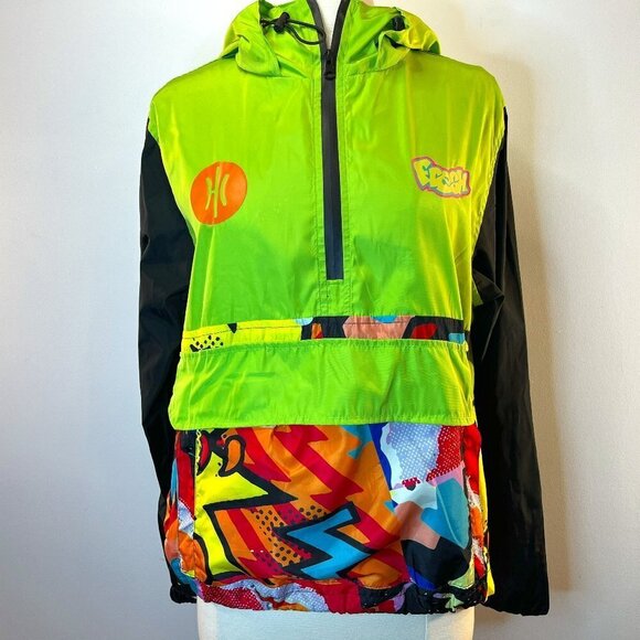 Hoopculture Women's Fresh Prince 90s Color block Classic Windbreaker - Size XS - Picture 1 of 6